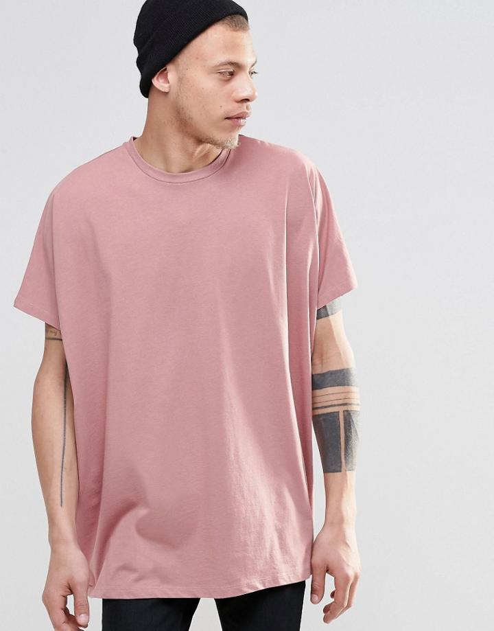 Asos Extreme Oversized T-shirt In Pink - Burlewood