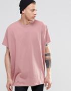 Asos Extreme Oversized T-shirt In Pink - Burlewood