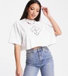 Topshop Tall Crochet Tee In White