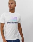 New Balance T-shirt With Large Logo In White - White