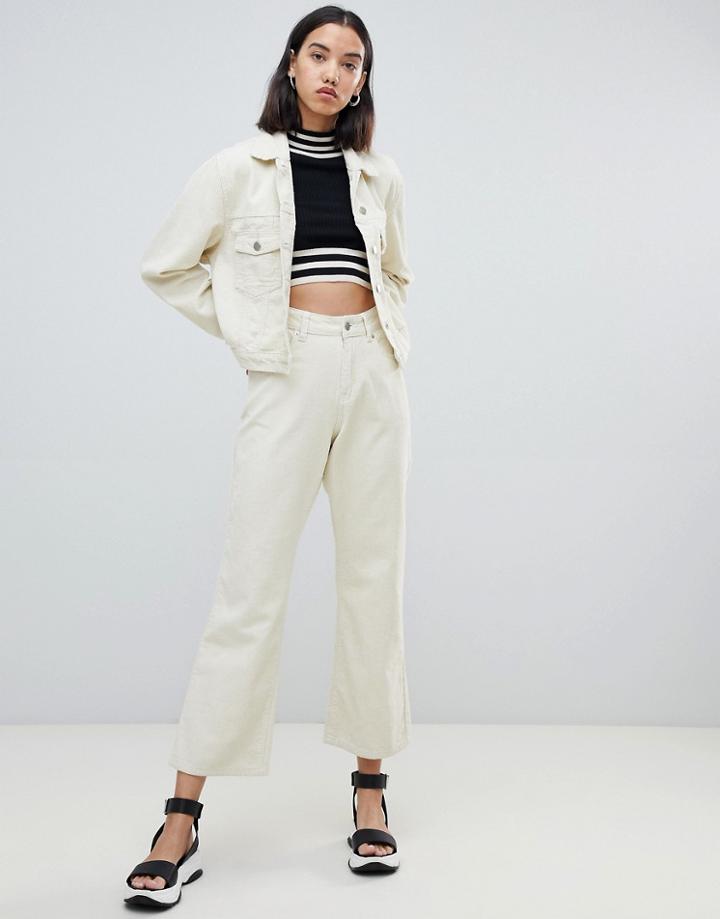 Fae Cropped Kick Flare Corduroy Two-piece Pants-cream