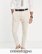 Asos Design Super Skinny Wool Mix Pants In Stone Twill-neutral