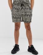 New Look Two-piece Shorts In Leopard Print - Brown