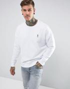 Religion Dropped Shoulder Sweatshirt With Raw Seam - White