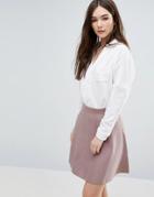 Lavand Drape Front Blouse - White