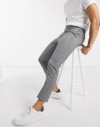 New Look Check Utility Pants In Gray