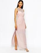 Lipsy Sweetheart Maxi Dress With Embellished Bust - Pink