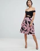 Vesper Swirl Print Skater Dress - Pink