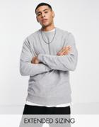 Asos Design Lightweight Sweatshirt In Gray Marl