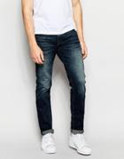 Jack & Jones Skinny Fit Jeans In Vintage Blue With Stretch - Dark Blue