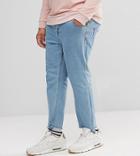 Only & Sons Plus Tapered Jeans With Raw Hem In Stretch - Blue