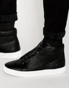 Asos Mid Top Sneakers In Black - Black
