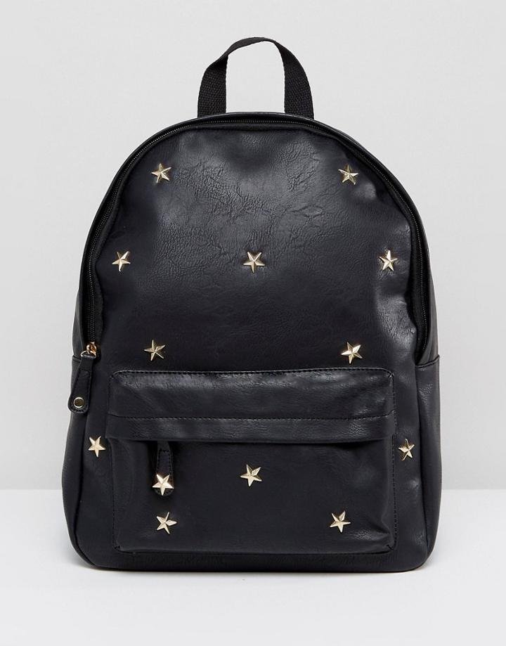 Yoki Fashion Star Studded Backpack - Black