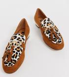 River Island Loafers With Tassel Detail In Leopard Print - Multi