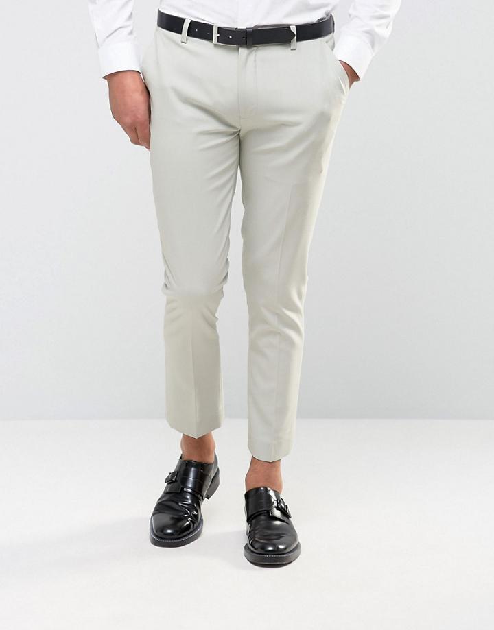 Asos Super Skinny Cropped Pant In Light Blue - Blue