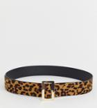 Asos Design Curve Wide Leopard Waist & Hip Belt - Multi