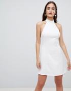 Asos Design Halter Mini Dress - White