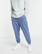 Asos Design Oversized Pique Sweatpants In Blue - Part Of A Set-grey