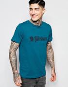 Fjallraven T-shirt With Retro Logo - Lake Blue