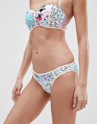 Seafolly Floral Print Bikini Bottom - Pink