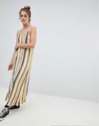 Pull & Bear Cami Dress In Multi Stripes - Multi