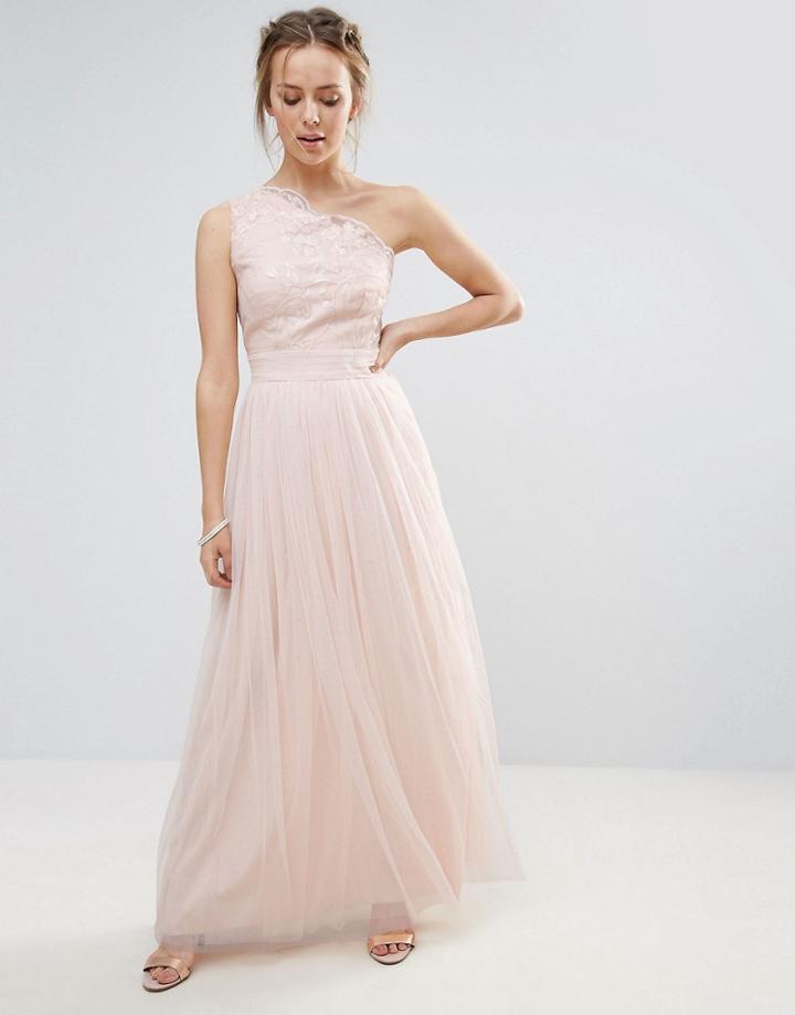 Little Mistress Embroidery And Sequin Maxi Dress - Pink