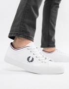 Fred Perry Kendrick Canvas Tipped Cuff Sneakers In White - White