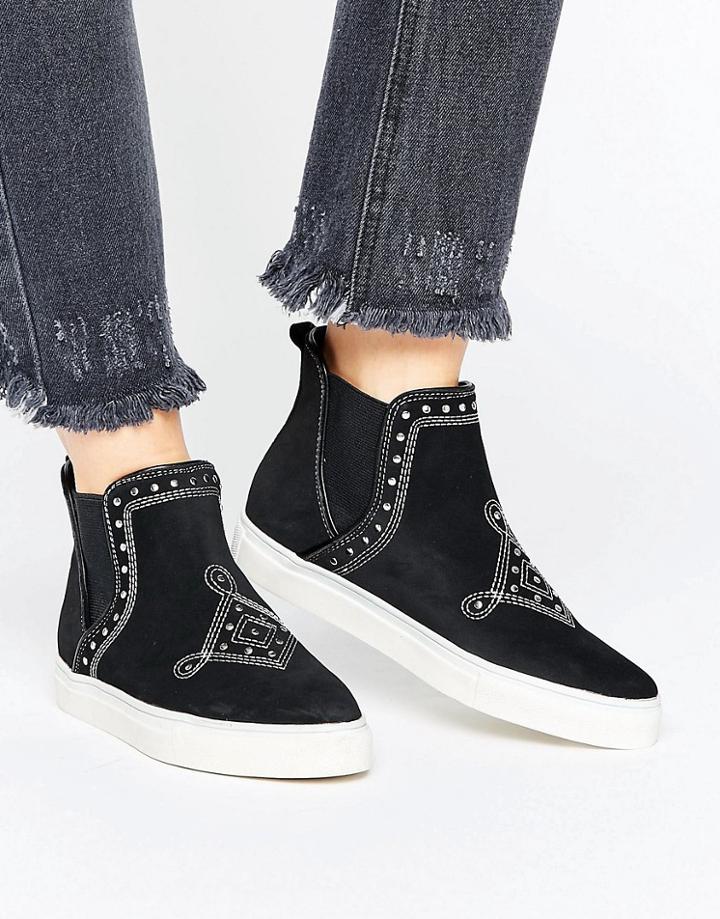 Vero Moda Stud Hitop Sneaker - Black