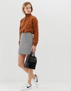 Asos Design Ultimate A-line Mini Skirt In Mono Check - Multi