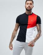 Luke Sport Hoy Color Block T-shirt In Black Mix - Black