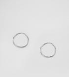 Asos Design Sterling Silver 9mm Hoop Earrings - Silver