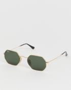 Ray-ban 0rb3556n Hexagonal Sunglasses - Gold