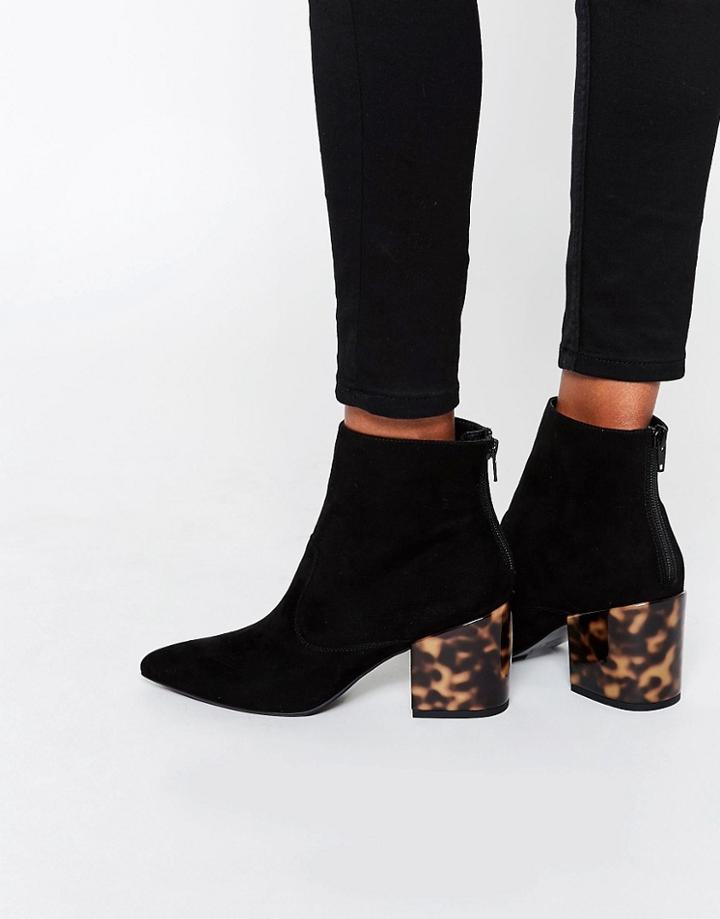 Asos Reach Pointed Ankle Boots - Black