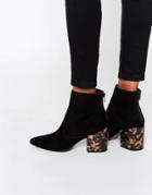 Asos Reach Pointed Ankle Boots - Black