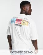 Asos Design Oversized T-shirt In White With Front & Back Text Print