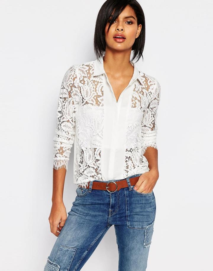 Vero Moda Lace Shirt - White