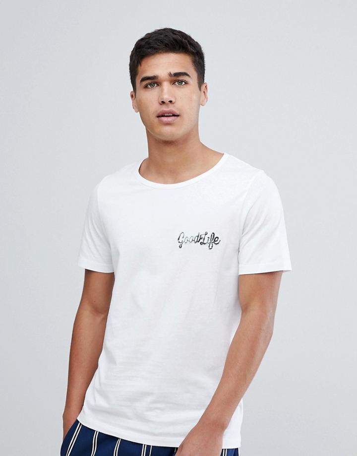 Jack & Jones Premium T-shirt With Good Life Logo - White