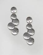 Asos Textured Disc Drop Earrings - Silver