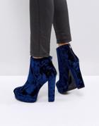 Aldo Kasser Velvet Platform Boots - Blue