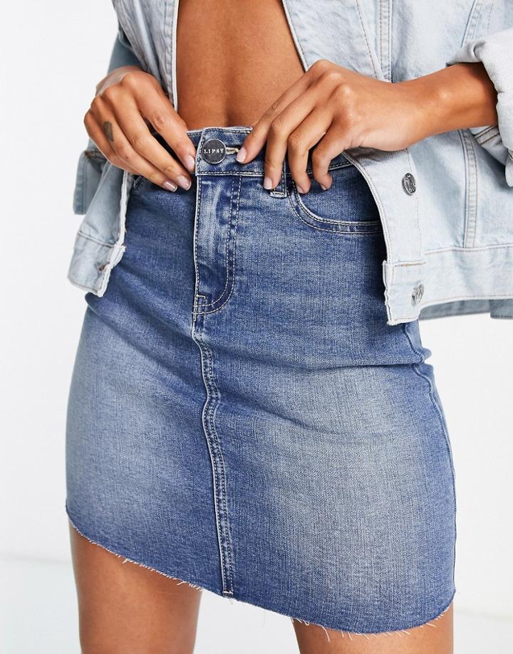 Lipsy Denim Mini Skirt In Blue
