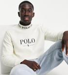 Polo Ralph Lauren X Asos Exclusive Collab Sweatshirt In Cream With Chest Logo And Neck Logo Taping-white