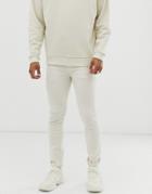 Asos Design Two-piece Skinny Jeans In Ecru-cream