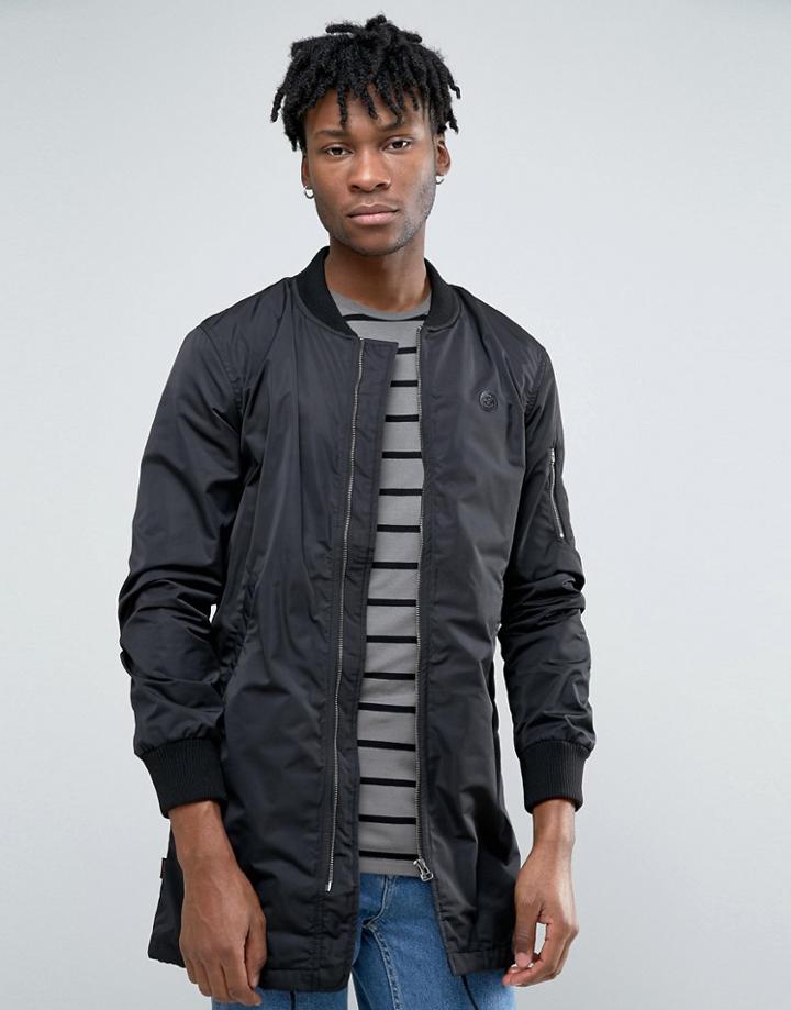 Le Breve Longline Bomber - Black