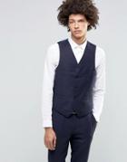 Feraud Heritage Premium Wool Birdseye Waistcoat - Navy