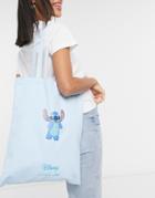 Skinnydip X Disney Stitch Canvas Tote Bag In Blue-blues