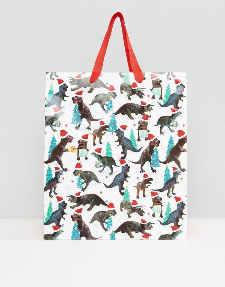 Paperchase Holidays Dino Large Gift Bag - Multi