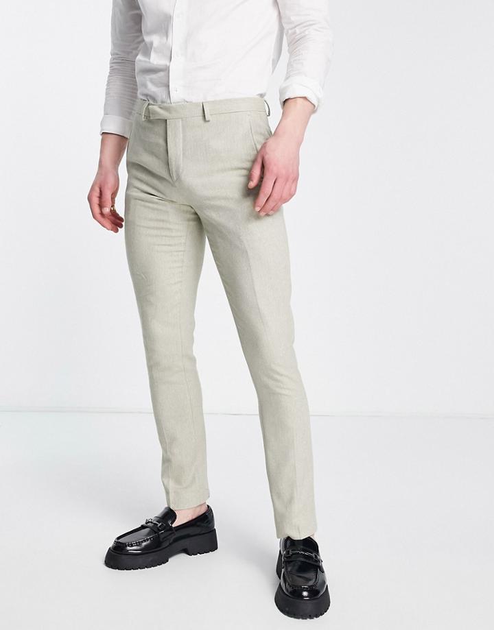 Twisted Tailor Wair Skinny Fit Suit Pants In Sage Green