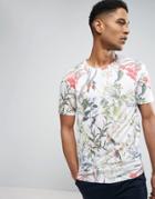 Only & Sons T-shirt With All Over Bird Print - White