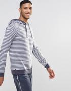 Boss By Hugo Boss Stripe Lounge Hoodie In Regular Fit - Gray