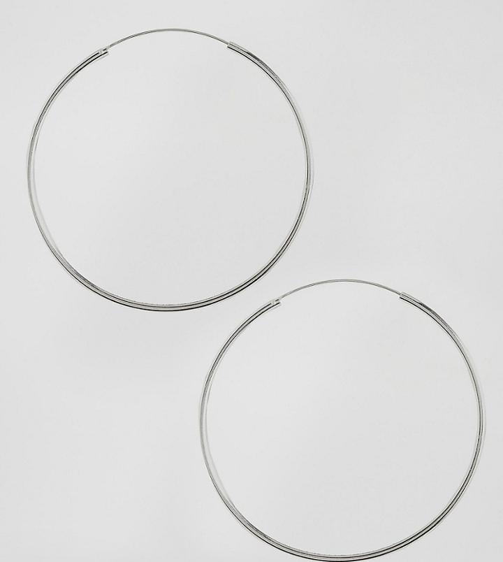 Asos Design Sterling Silver 60mm Hoop Earrings - Silver